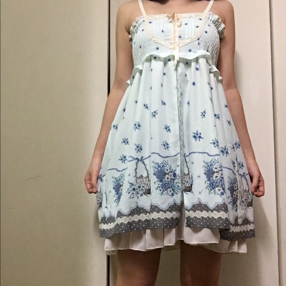 Axes Femme Blue Flower Patterned Dress